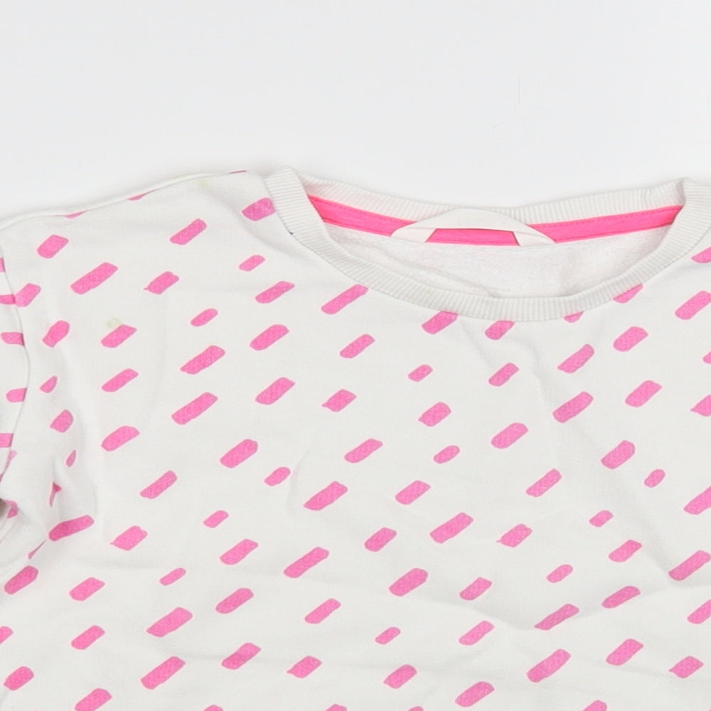 Marks and Spencer Girls White Geometric Cotton Pullover Sweatshirt Size 4-5 Years Pullover