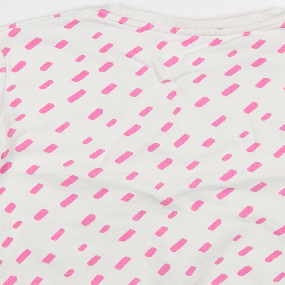 Marks and Spencer Girls White Geometric Cotton Pullover Sweatshirt Size 4-5 Years Pullover