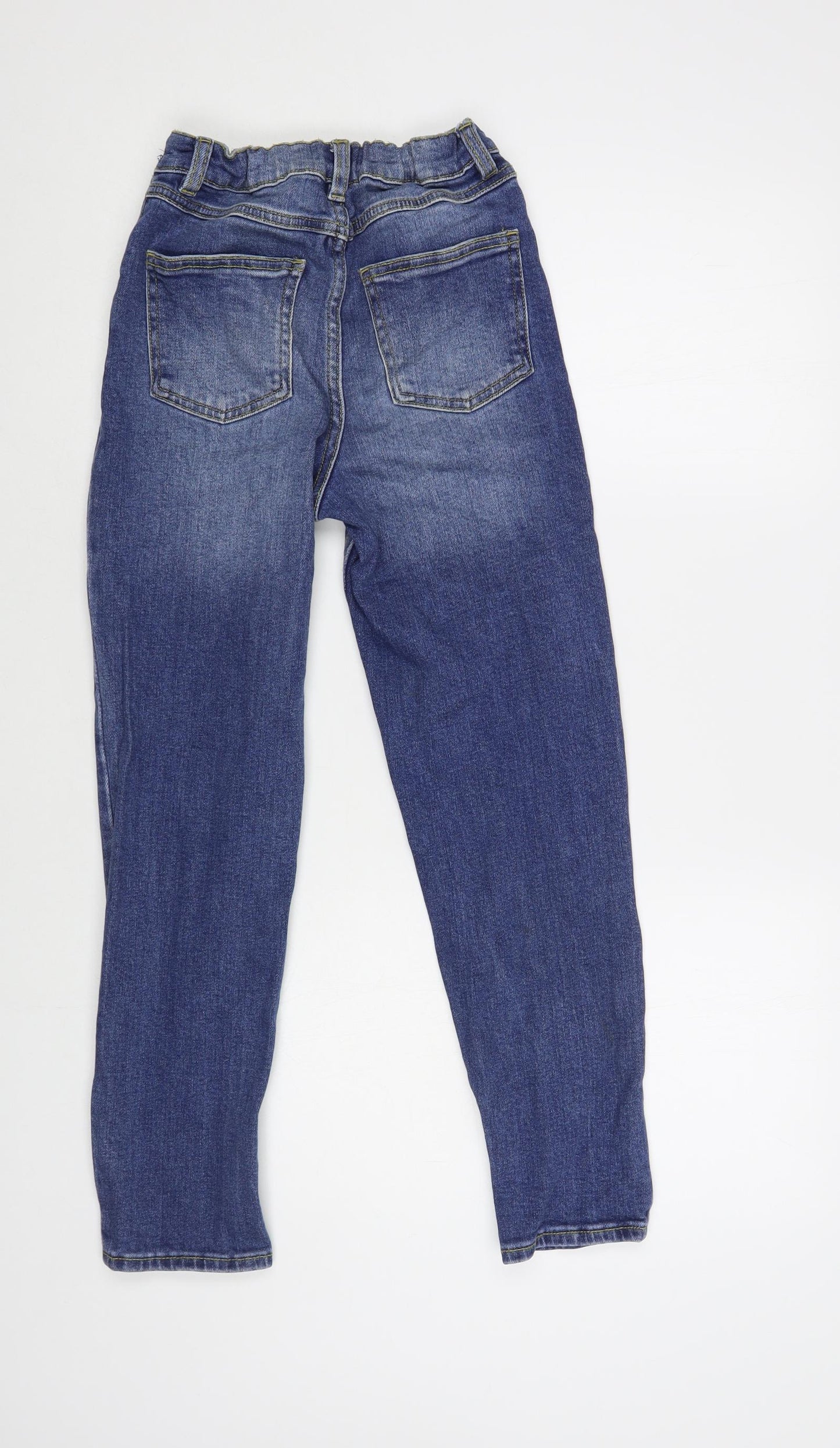 George Girls Blue Cotton Straight Jeans Size 9-10 Years Regular Button