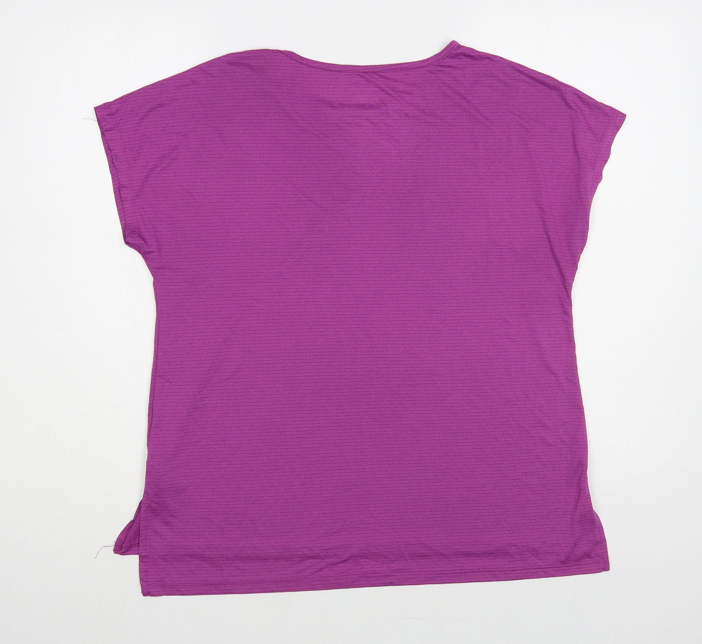 Dunnes Stores Womens Purple Polyester Basic T-Shirt Size M Round Neck Pullover