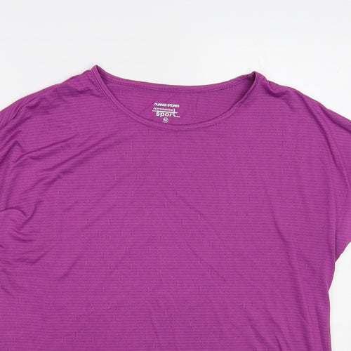 Dunnes Stores Womens Purple Polyester Basic T-Shirt Size M Round Neck Pullover