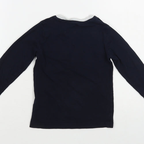 Marks and Spencer Boys Blue Cotton Basic T-Shirt Size 2-3 Years Crew Neck Pullover