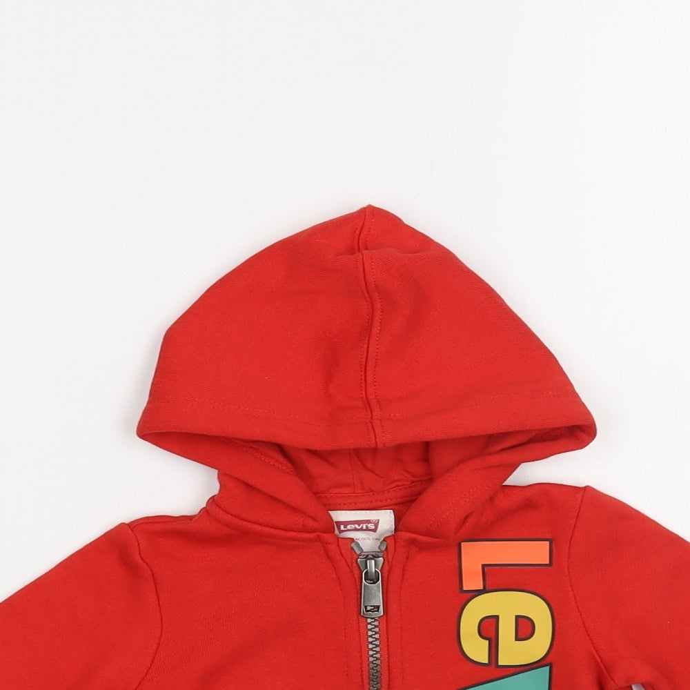 Levi's Baby Red Cotton Full Zip Jumper Size 6-9 Months Zip