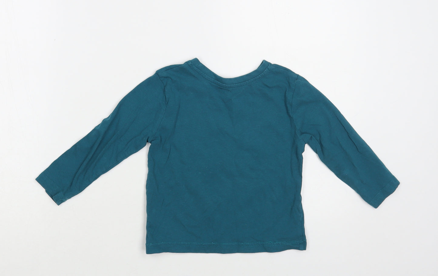 Primark Boys Green Cotton Pullover T-Shirt Size 2-3 Years Crew Neck Pullover - Skateboarding