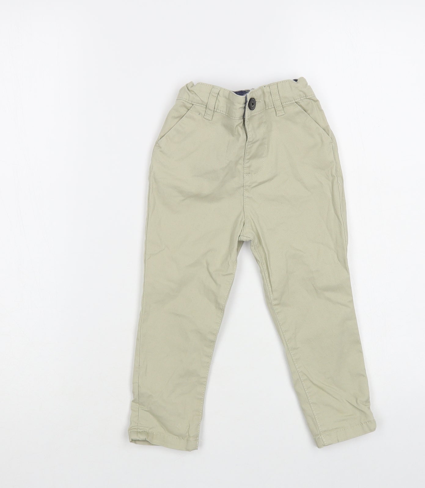 Denim Co. Baby Beige Cotton Cargo Trousers Size 18-24 Months Button
