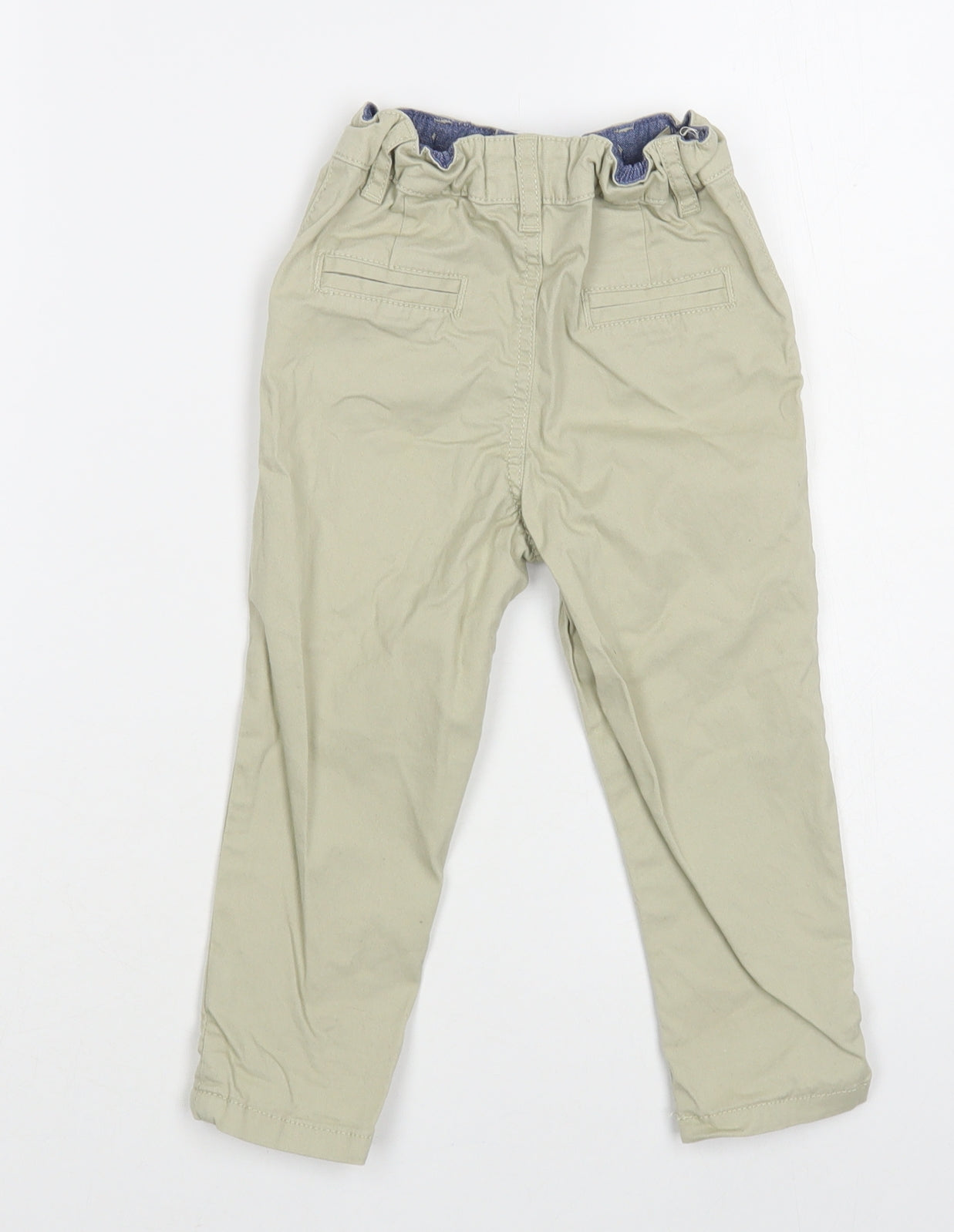 Denim Co. Baby Beige Cotton Cargo Trousers Size 18-24 Months Button