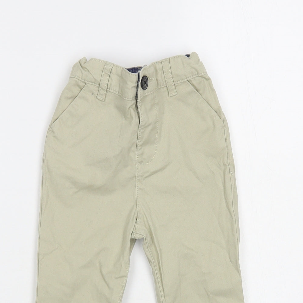Denim Co. Baby Beige Cotton Cargo Trousers Size 18-24 Months Button