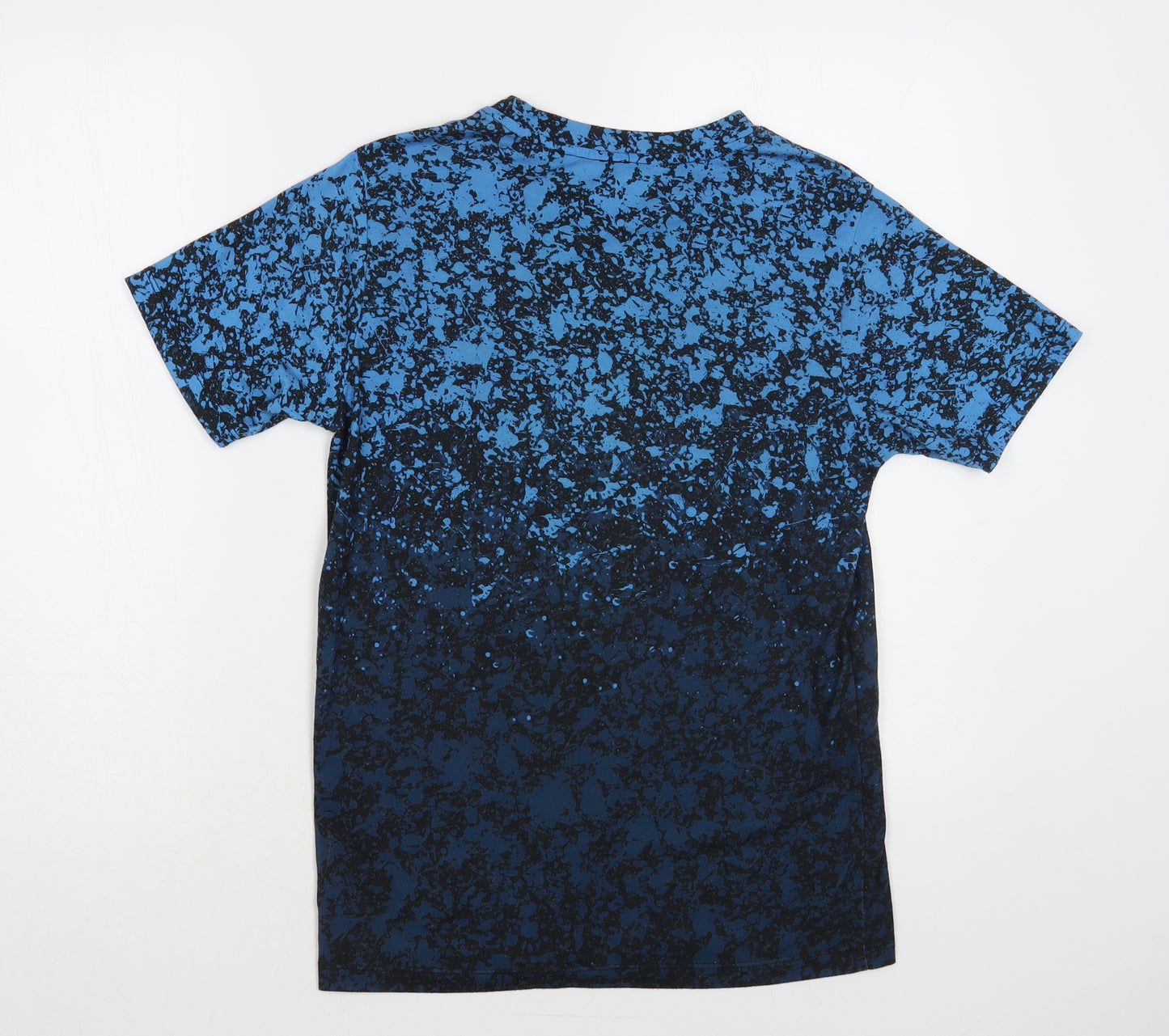 Hype Boys Blue Geometric Polyester Pullover T-Shirt Size 13 Years Crew Neck Pullover