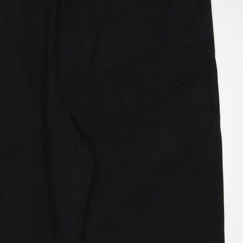 Marks and Spencer Mens Black Cotton Jogger Trousers Size 42 in L29 in Regular Drawstring