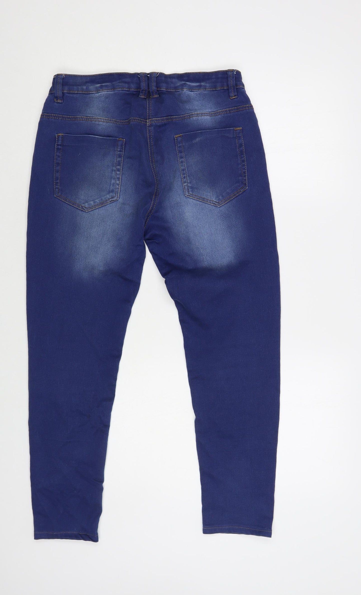 Marks and Spencer Boys Blue Cotton Skinny Jeans Size 14-15 Years Regular Button