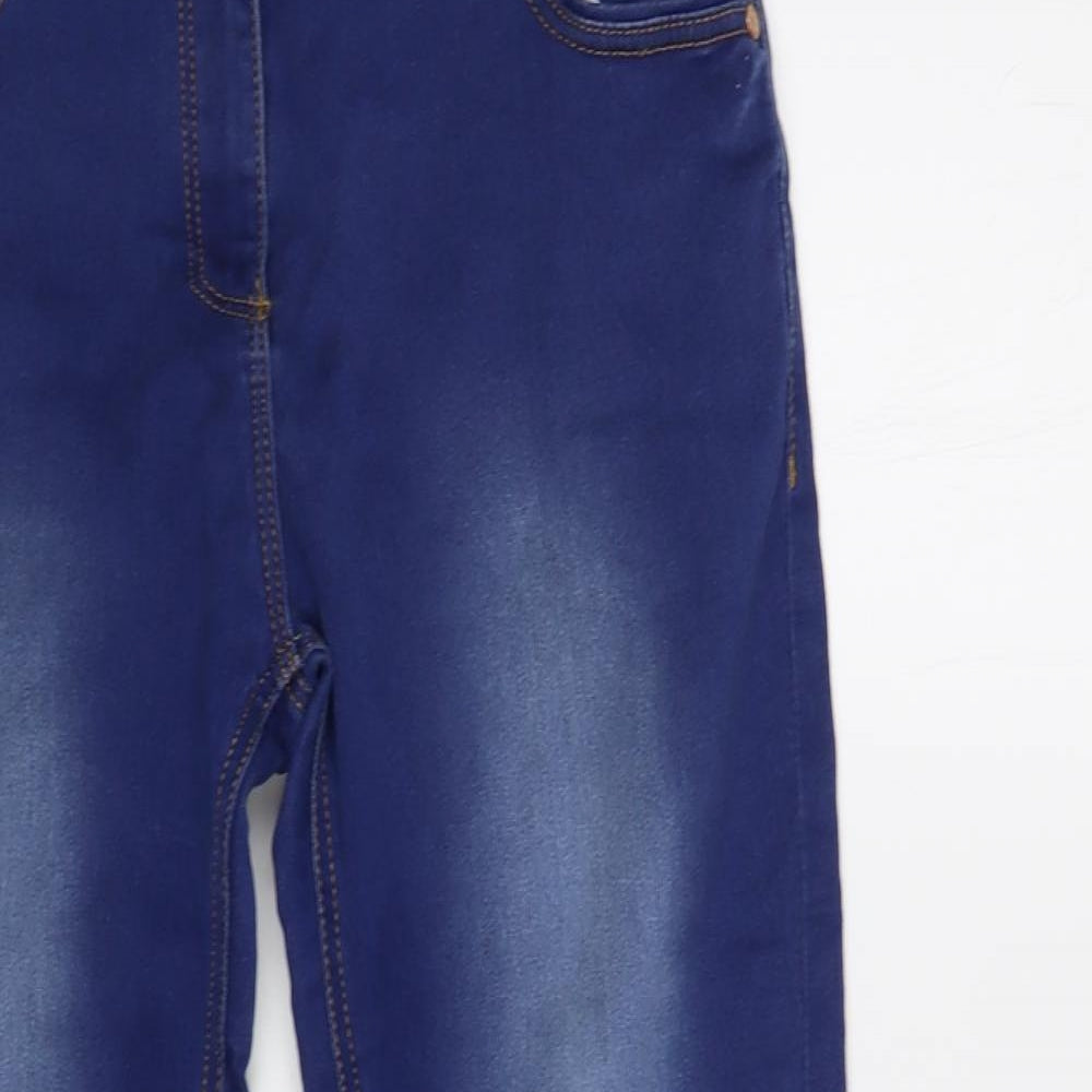 Marks and Spencer Boys Blue Cotton Skinny Jeans Size 14-15 Years Regular Button
