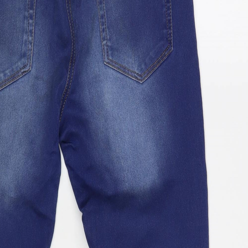 Marks and Spencer Boys Blue Cotton Skinny Jeans Size 14-15 Years Regular Button