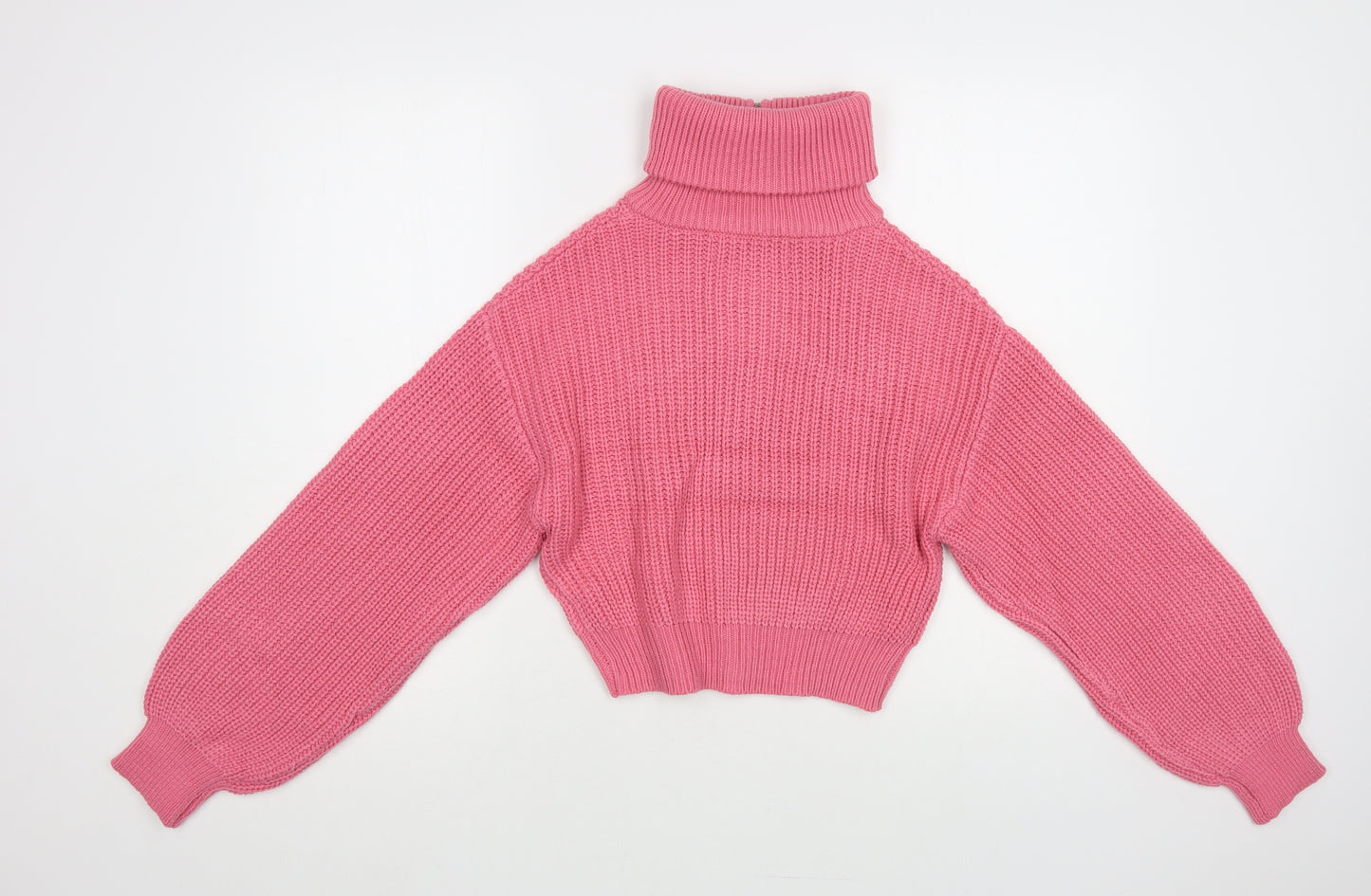 Primark Womens Pink Roll Neck Acrylic Pullover Jumper Size 6