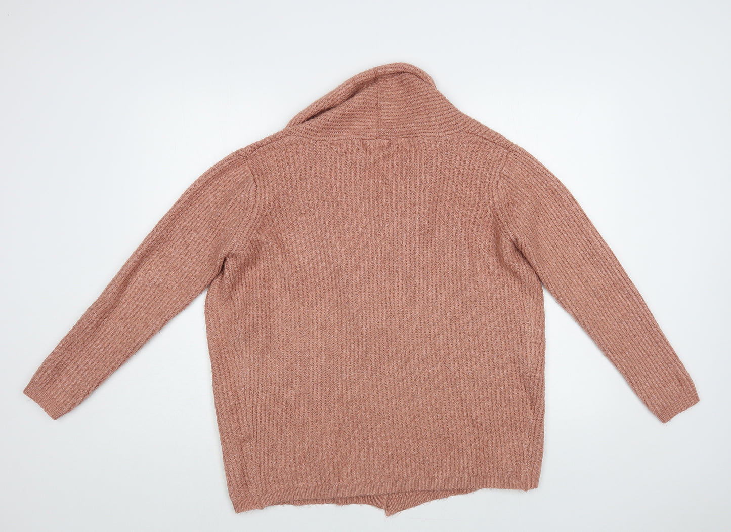 Primark Womens Pink Collared Acrylic Cardigan Jumper Size M