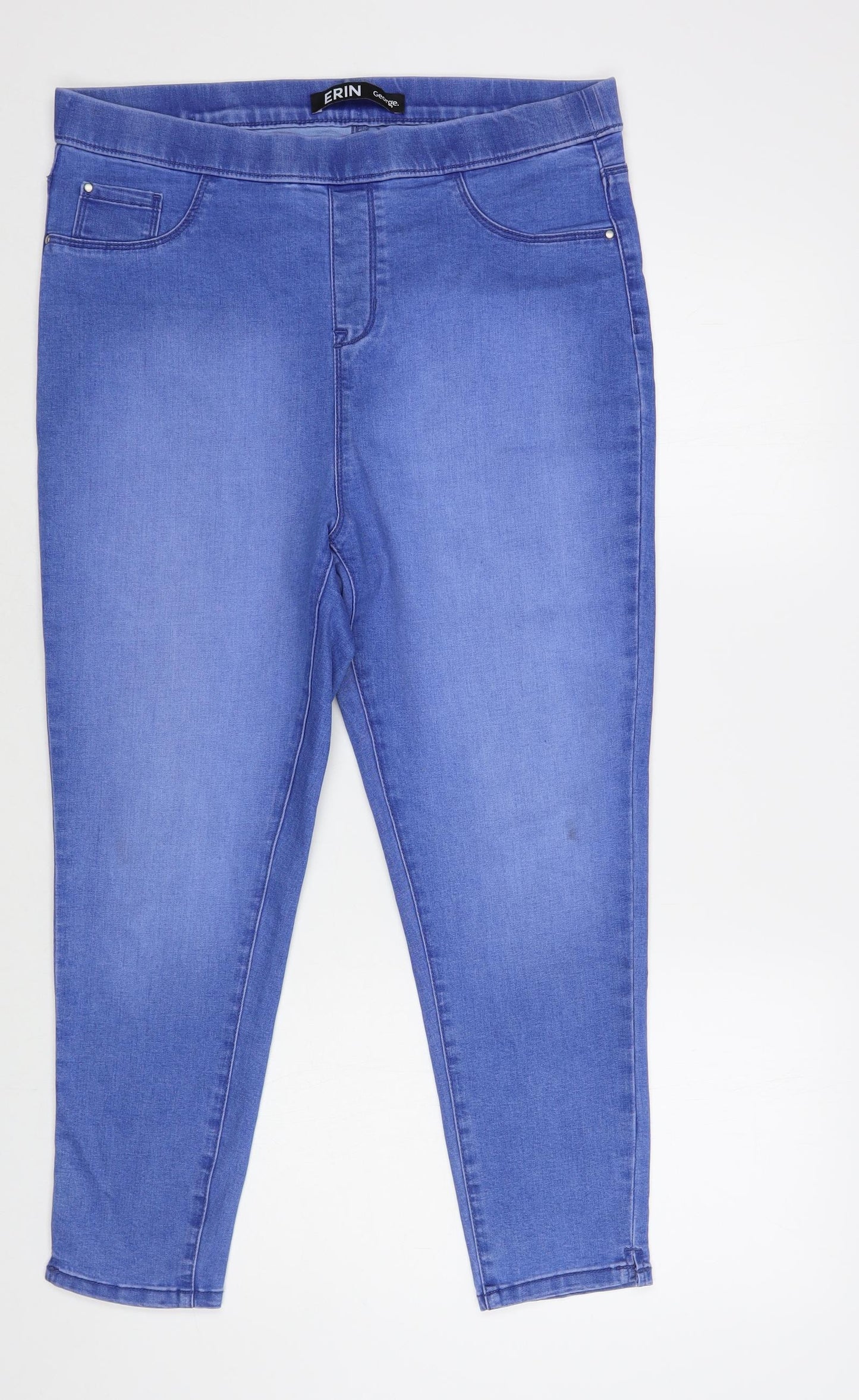 George Womens Blue Cotton Jegging Jeans Size 14 L25 in Regular