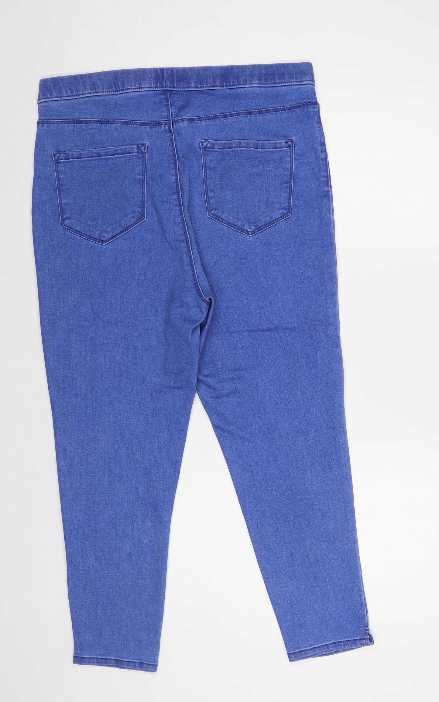 George Womens Blue Cotton Jegging Jeans Size 14 L25 in Regular