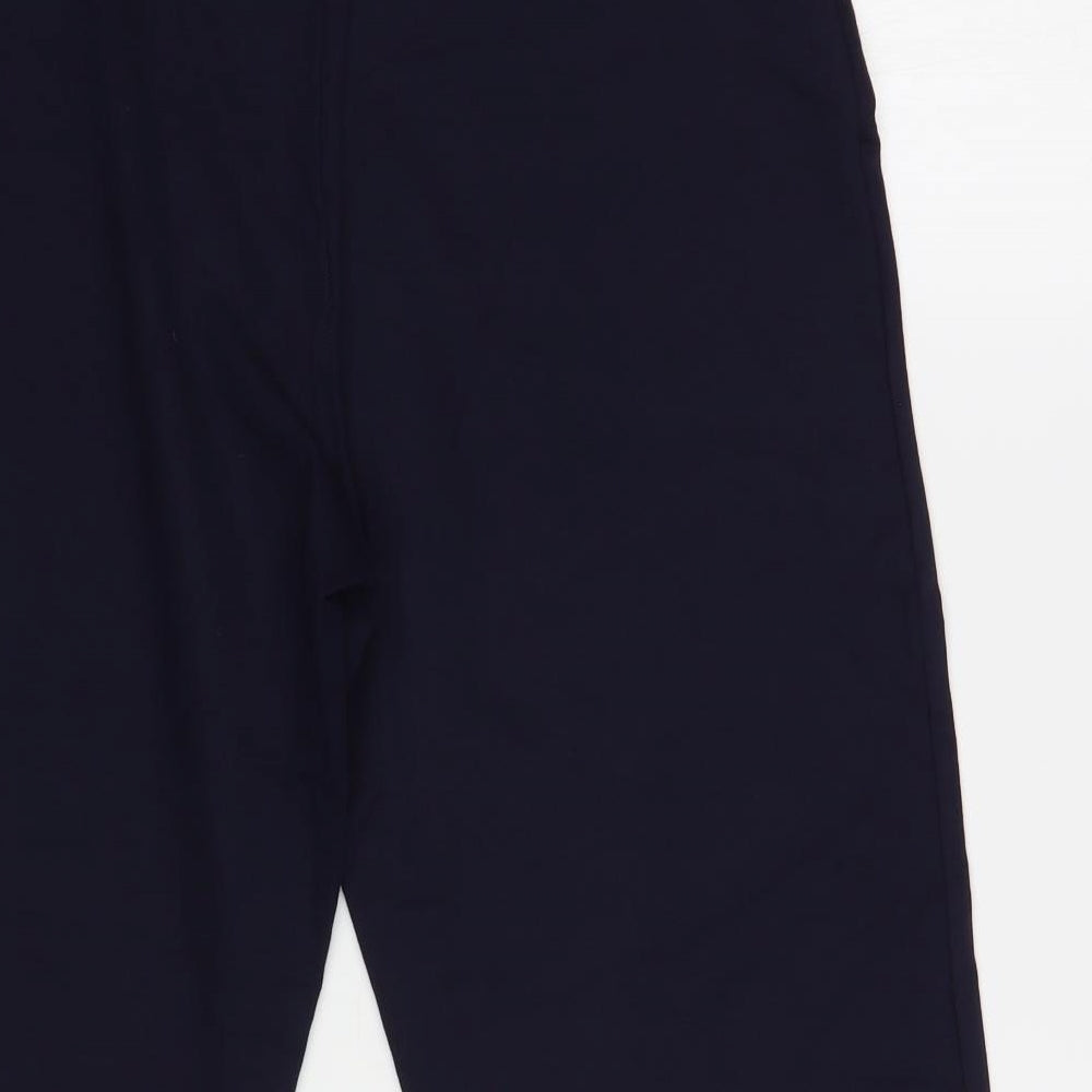 Marks and Spencer Womens Blue Cotton Cropped Trousers Size 14 L23 in Regular