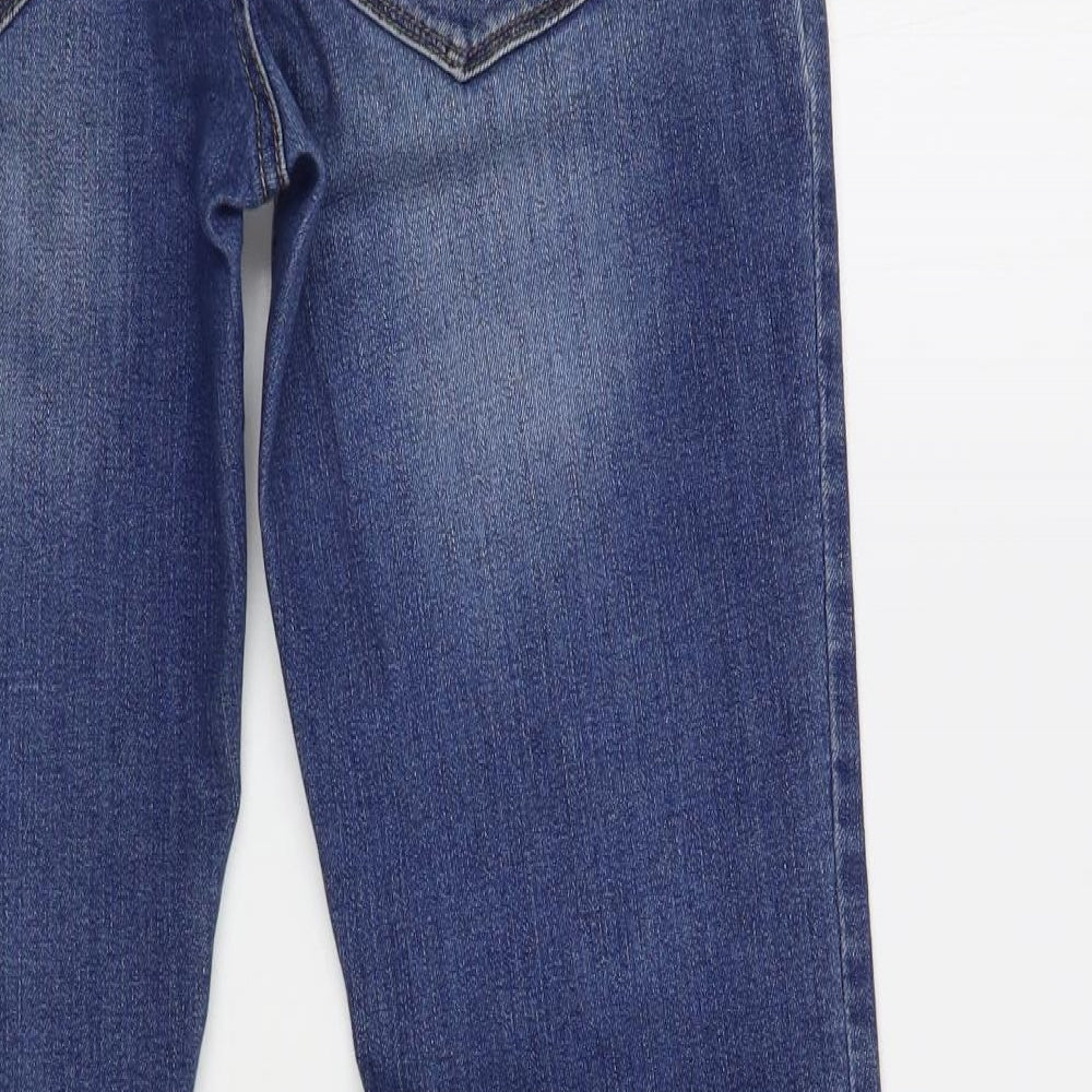NEXT Womens Blue Cotton Straight Jeans Size 12 L30 in Regular Button