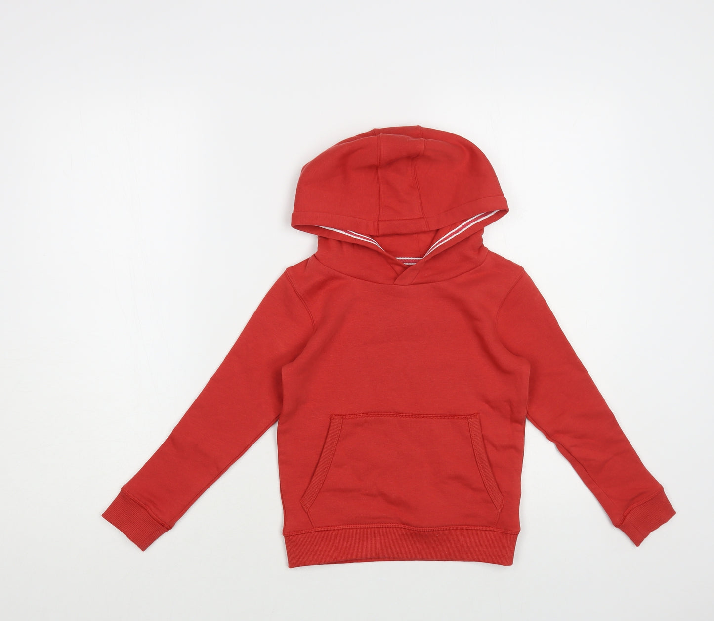 Marks and Spencer Girls Red Cotton Pullover Hoodie Size 5-6 Years Pullover