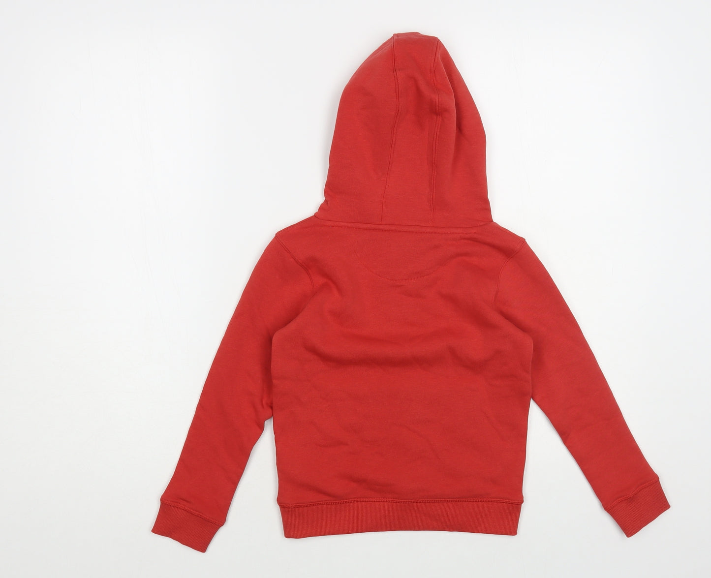 Marks and Spencer Girls Red Cotton Pullover Hoodie Size 5-6 Years Pullover