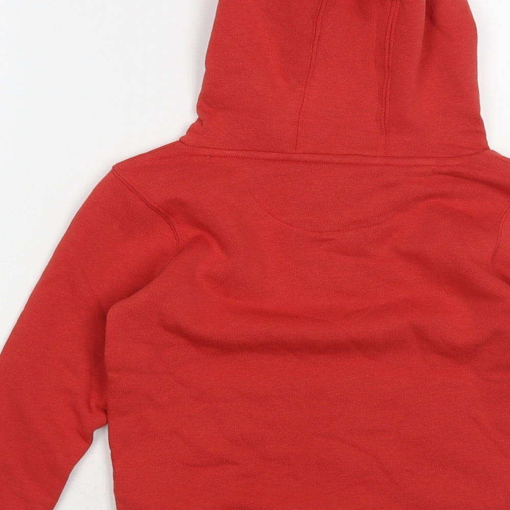 Marks and Spencer Girls Red Cotton Pullover Hoodie Size 5-6 Years Pullover