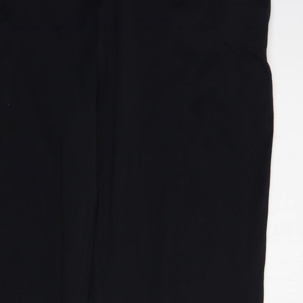 NEXT Womens Black Polyester Jogger Trousers Size 16 L30 in Regular Drawstring