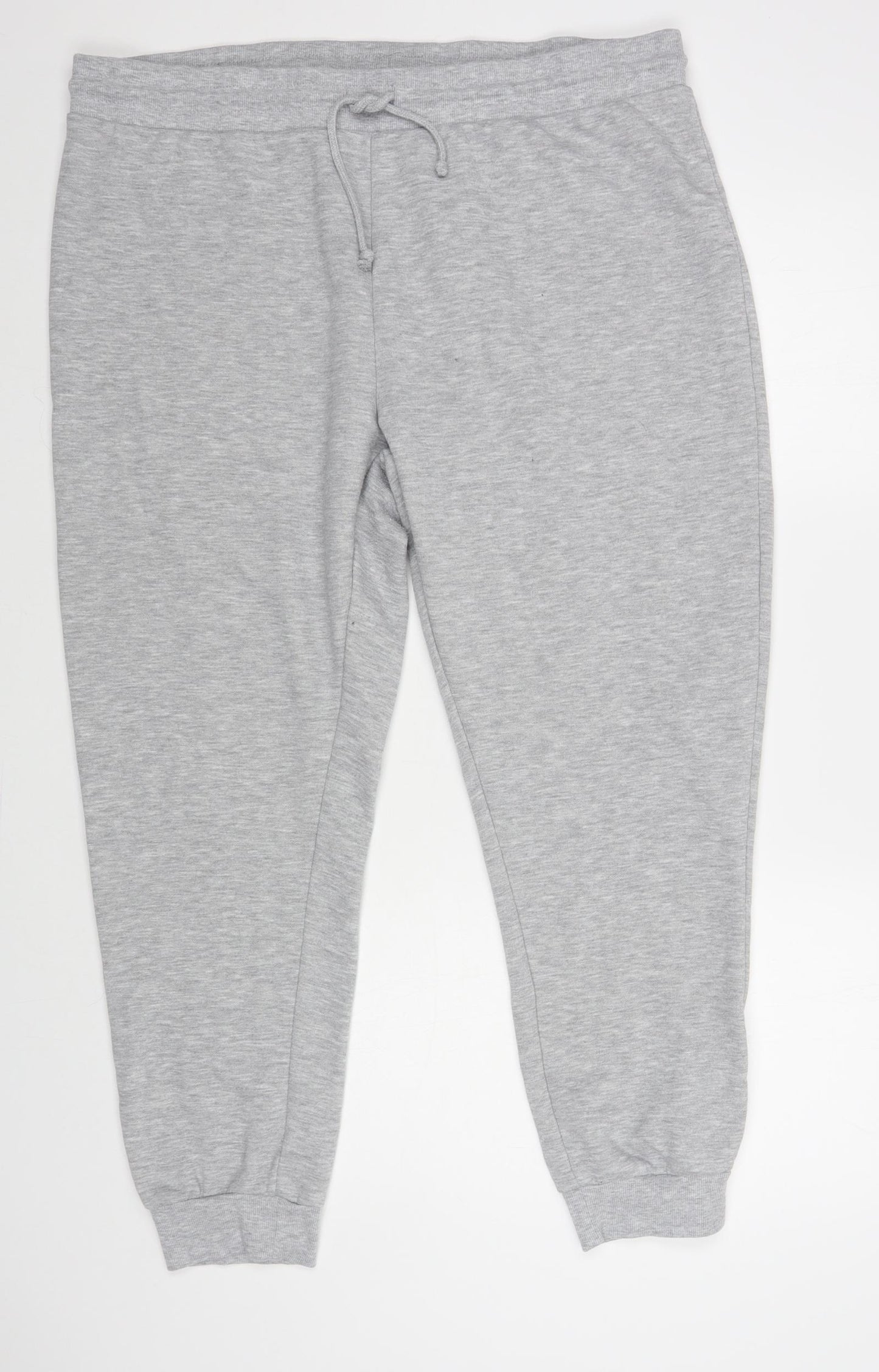 Primark Womens Grey Polyester Jogger Trousers Size 18 L28 in Regular Drawstring