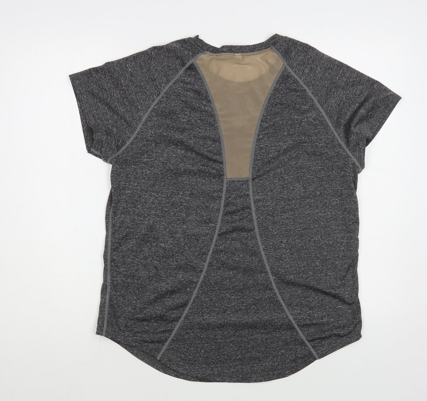 SheIn Womens Grey Polyester Basic T-Shirt Size L Crew Neck Pullover