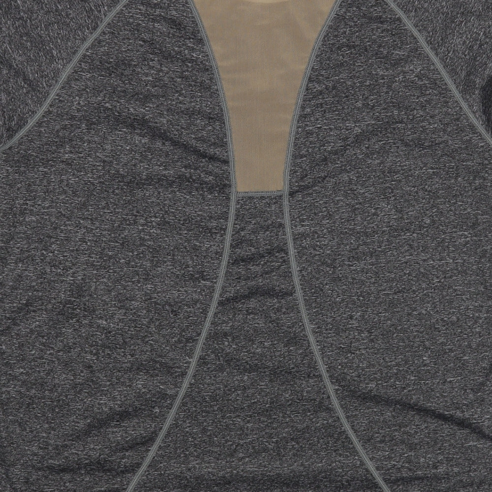 SheIn Womens Grey Polyester Basic T-Shirt Size L Crew Neck Pullover