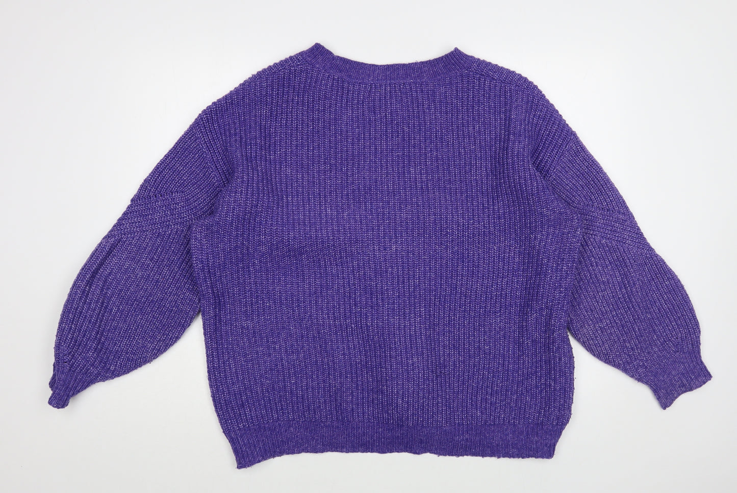 F&F Womens Purple Round Neck Polyester Pullover Jumper Size 18