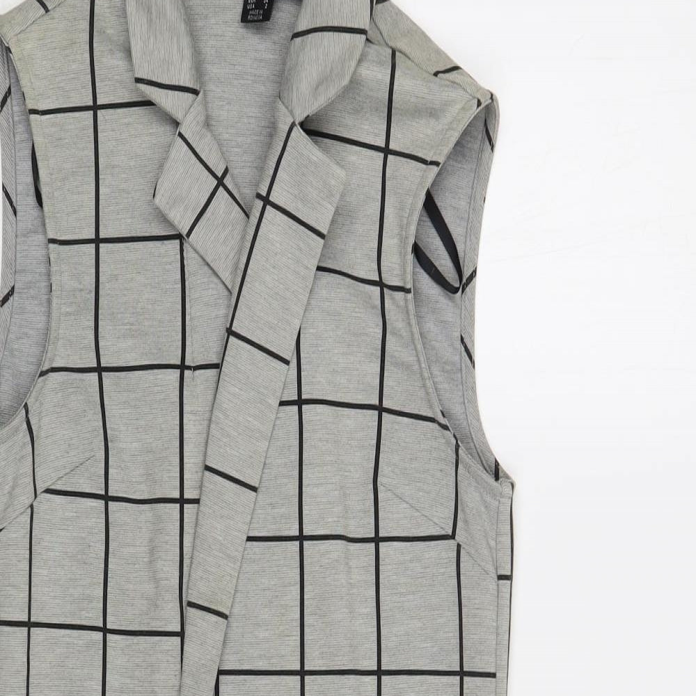 Atmosphere Womens Grey Plaid Jacket Waistcoat Size 6
