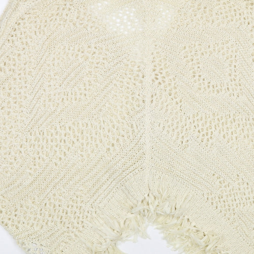New Look Womens Ivory V-Neck Acrylic Cardigan Jumper Size S