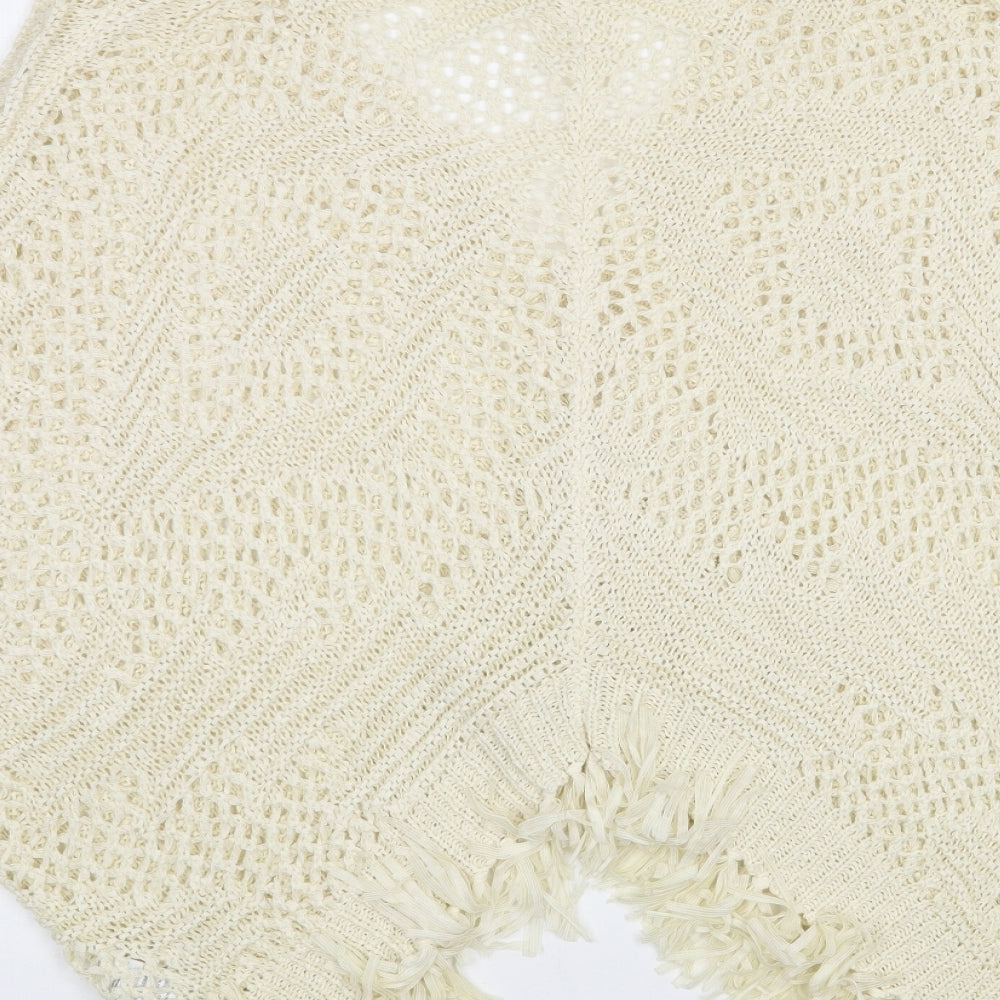 New Look Womens Ivory V-Neck Acrylic Cardigan Jumper Size S