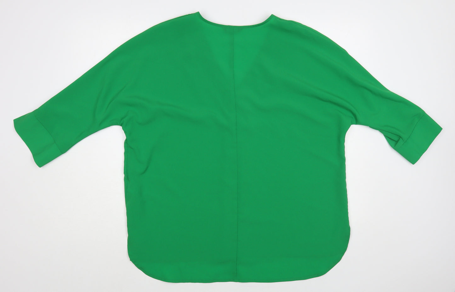 Papaya Womens Green Polyester Basic Blouse Size 18 V-Neck