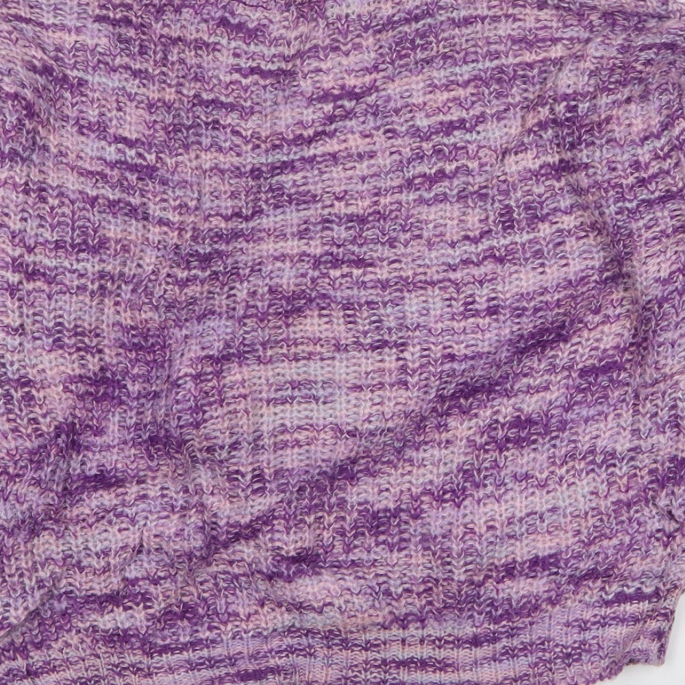 Pieces Womens Purple High Neck Acrylic Pullover Jumper Size L