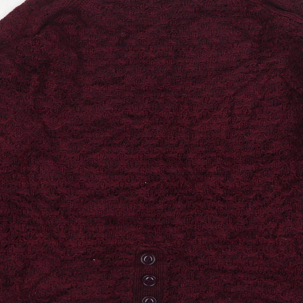 New Look Womens Purple Round Neck Acrylic Pullover Jumper Size M