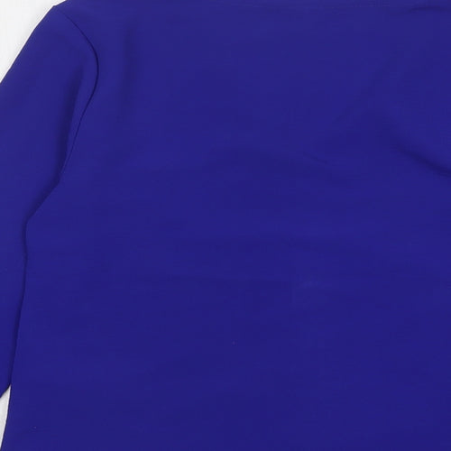 New Look Womens Blue Polyester Basic Button-Up Size 6 V-Neck