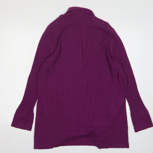 Ann Harvey Womens Purple V-Neck Viscose Cardigan Jumper Size S