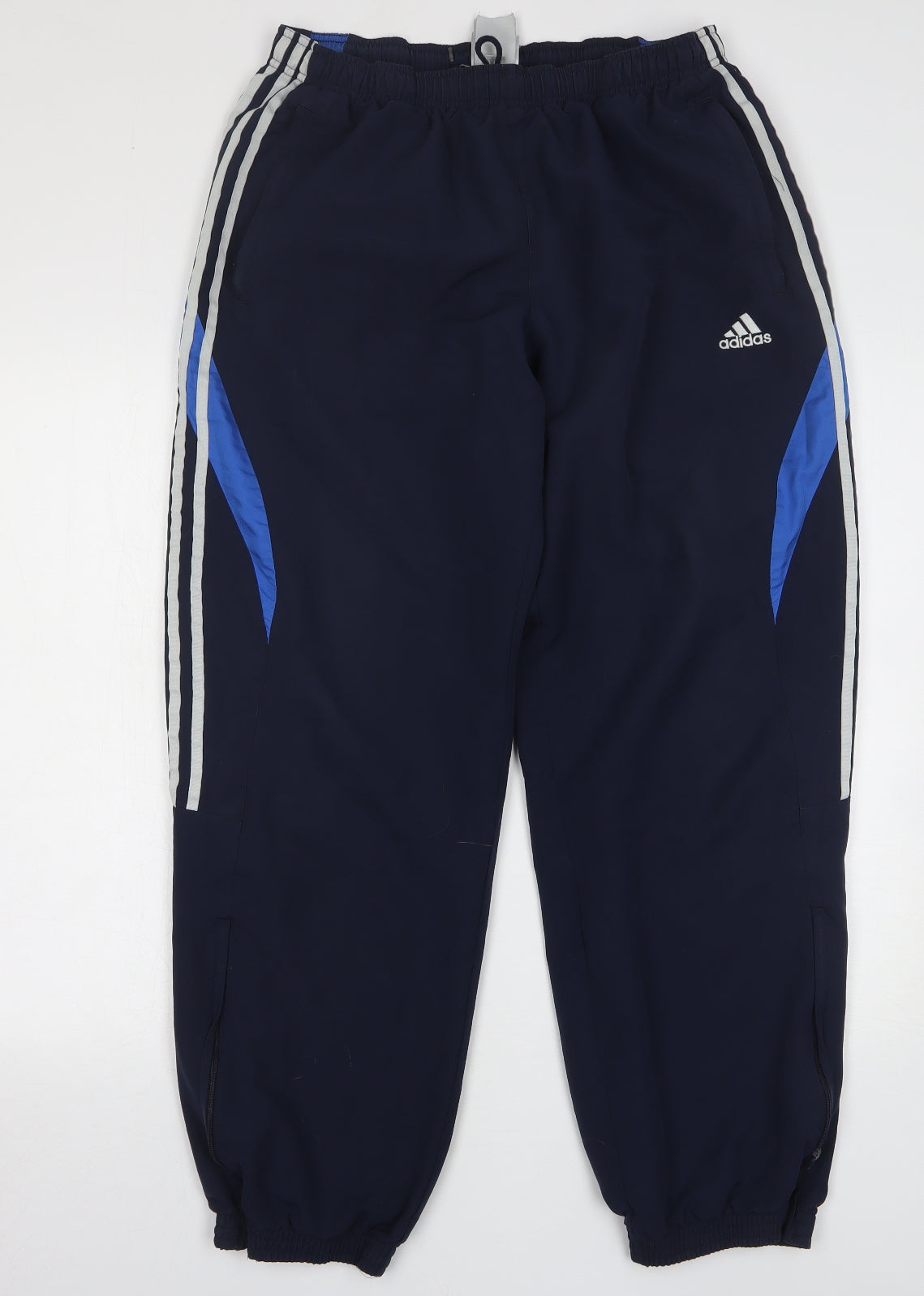 adidas Mens Blue Polyester Jogger Trousers Size L L31 in Regular Drawstring