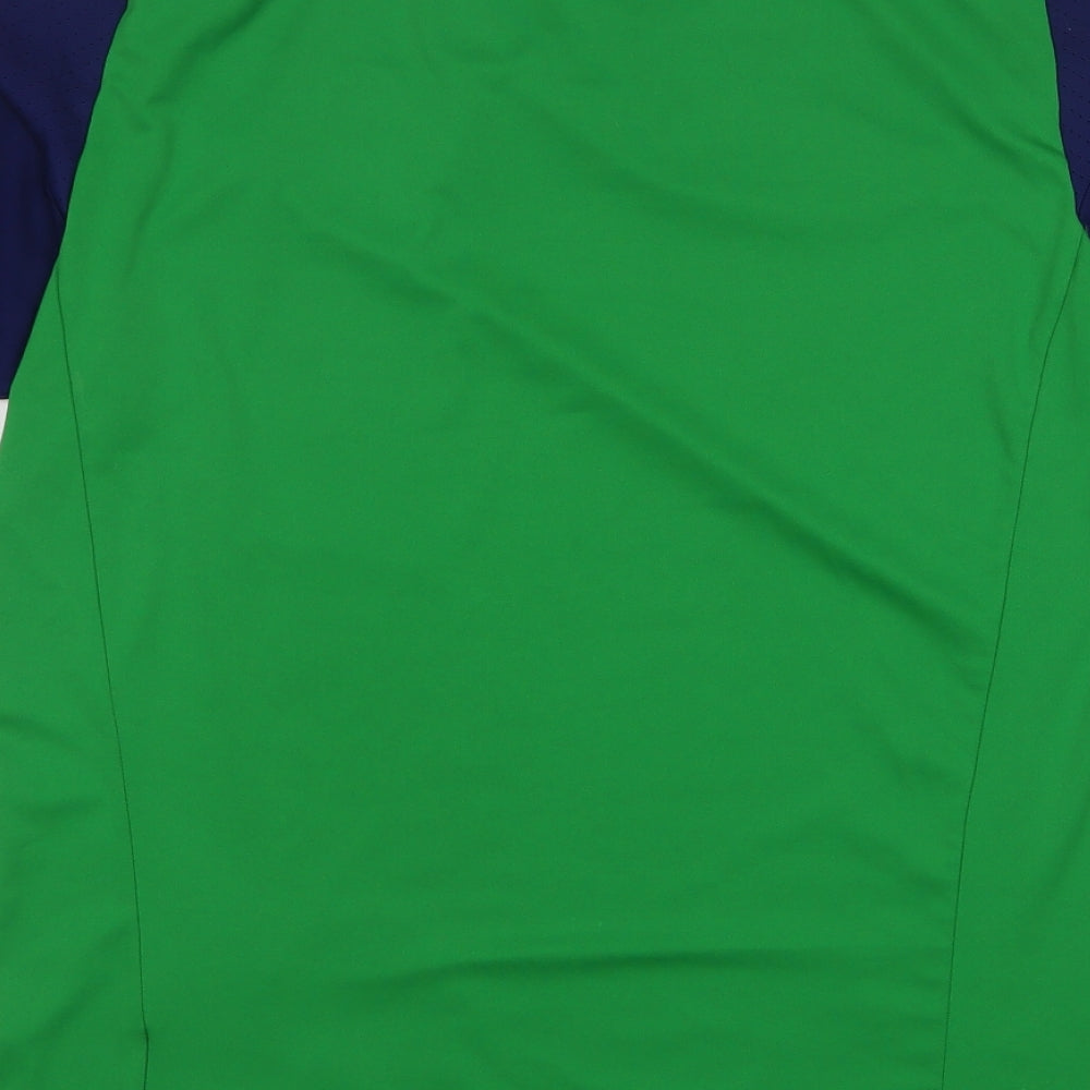 adidas Mens Green Polyester Basic T-Shirt Size M V-Neck Pullover - Northern Ireland