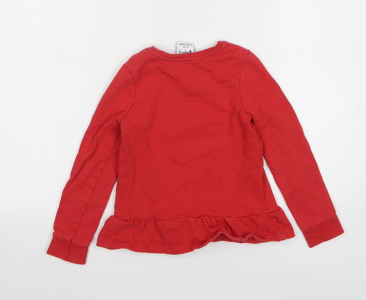 George Girls Red Cotton Pullover Sweatshirt Size 5-6 Years Pullover - Unicorn