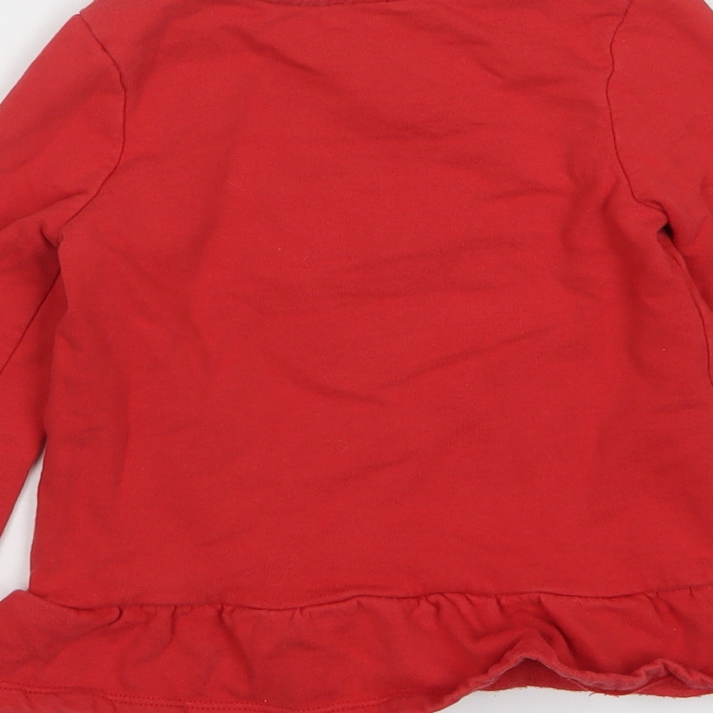 George Girls Red Cotton Pullover Sweatshirt Size 5-6 Years Pullover - Unicorn