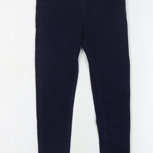 NEXT Girls Blue Cotton Skinny Jeans Size 9 Months Regular Button