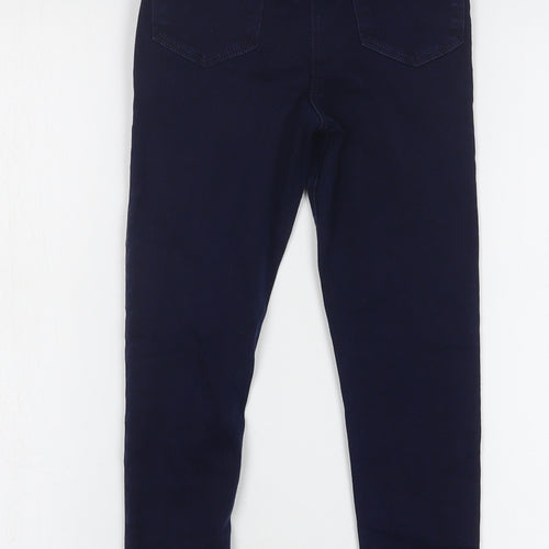 NEXT Girls Blue Cotton Skinny Jeans Size 9 Months Regular Button