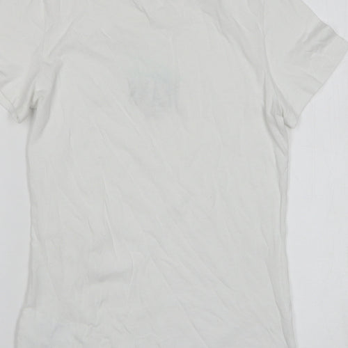 Tommy Hilfiger Girls White Cotton Basic T-Shirt Size XS Round Neck Pullover