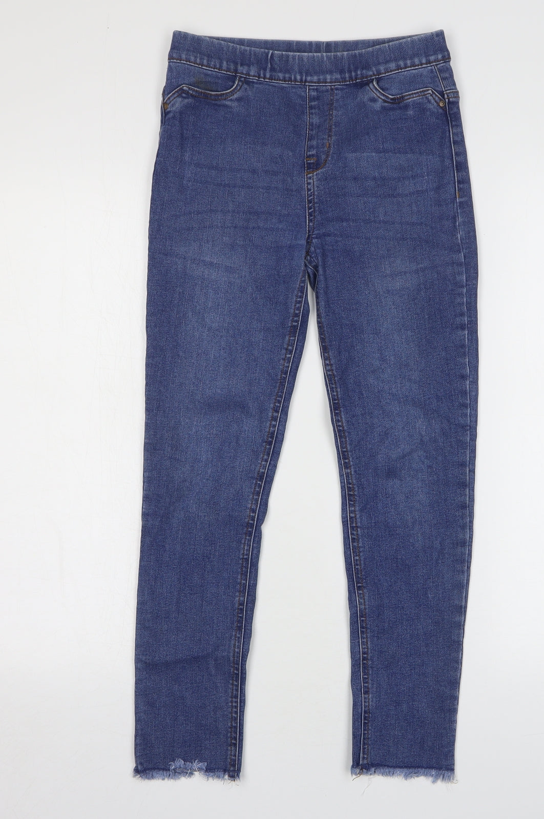 Denim & Co. Girls Blue Cotton Skinny Jeans Size 11-12 Years Regular Pullover