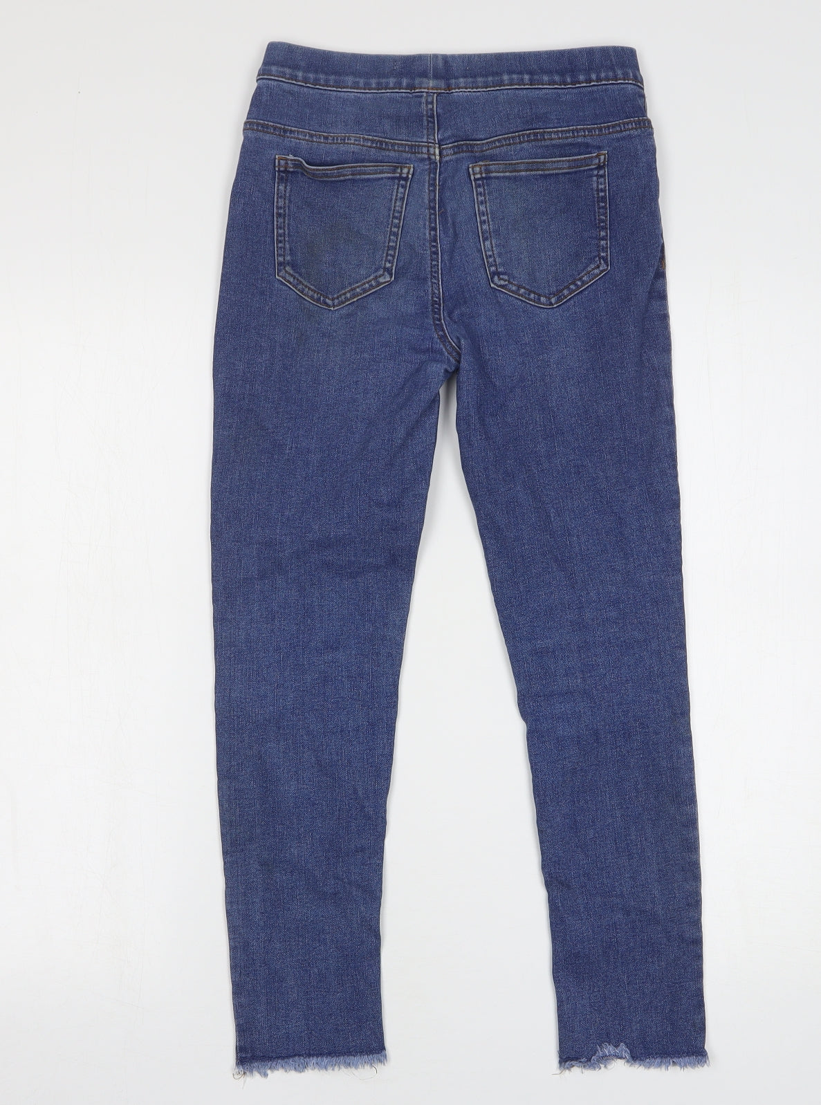 Denim & Co. Girls Blue Cotton Skinny Jeans Size 11-12 Years Regular Pullover