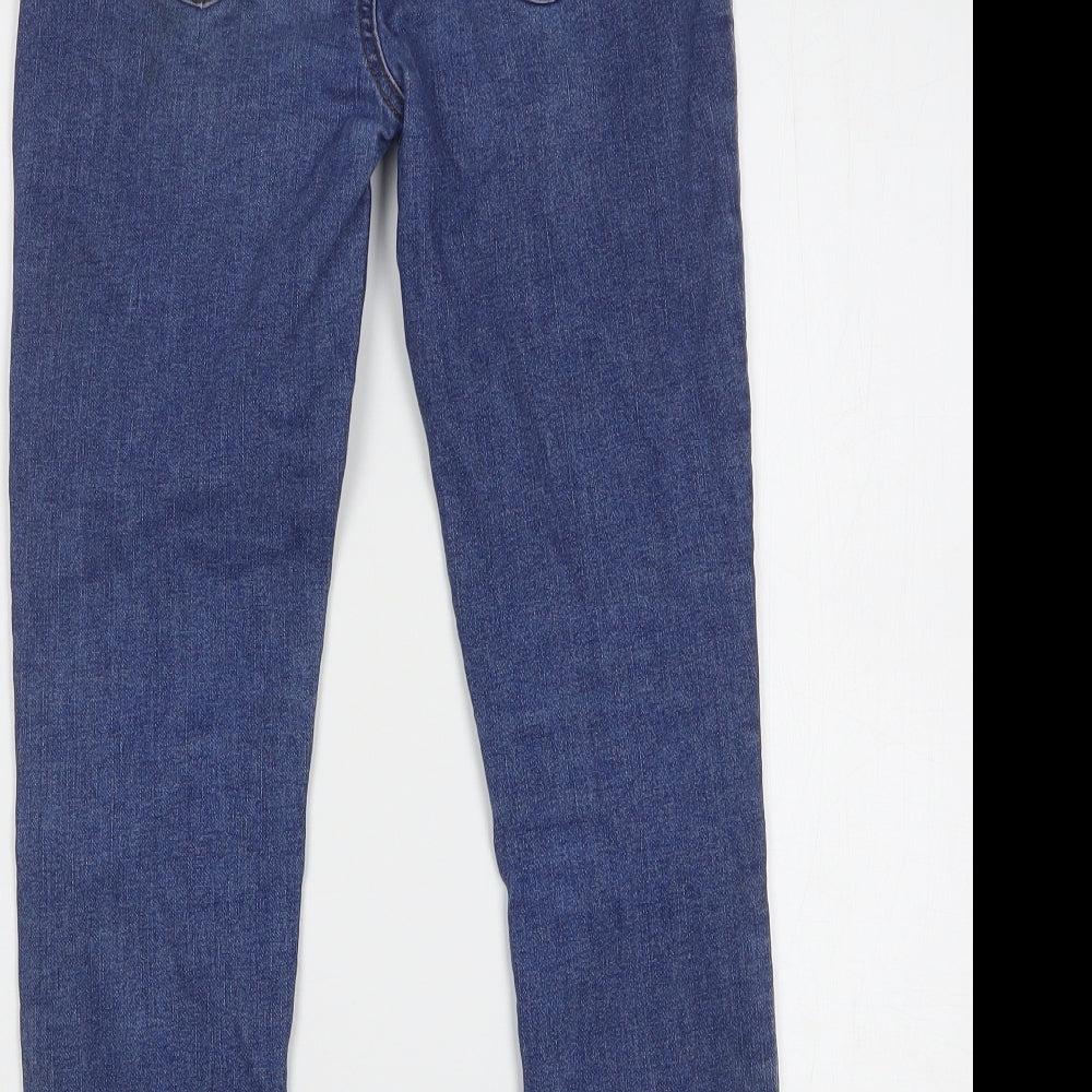Denim & Co. Girls Blue Cotton Skinny Jeans Size 11-12 Years Regular Pullover