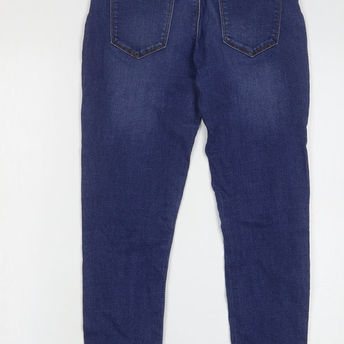 Denim & Co. Girls Blue Cotton Skinny Jeans Size 11-12 Years Regular Button