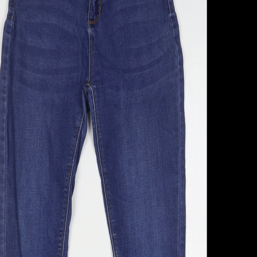 Denim & Co. Girls Blue Cotton Skinny Jeans Size 11-12 Years Regular Button